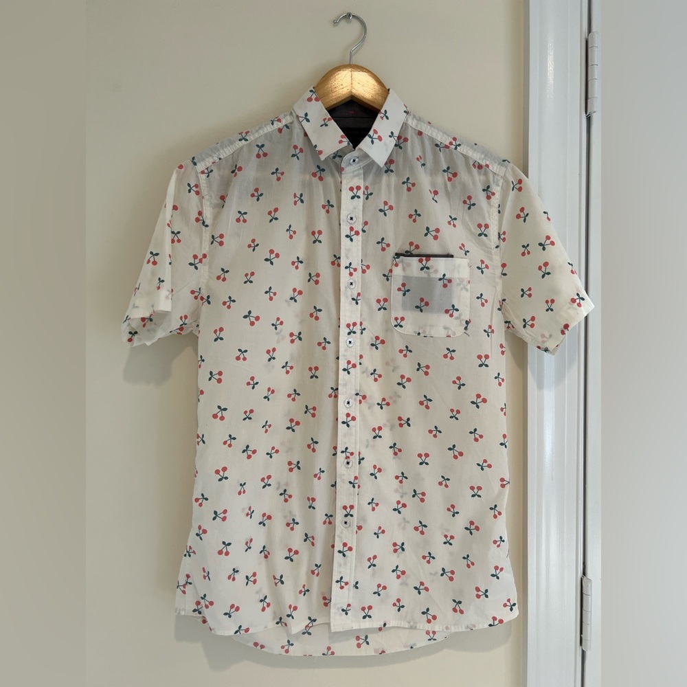 Cherry Print Button-Down Shirt
